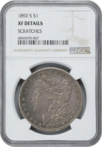 1892年 S モルガン銀貨 $1 NGC XF 詳細 (007)
