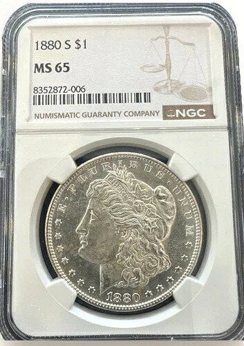 1880-S 米国モルガン銀貨 - NGC MS65