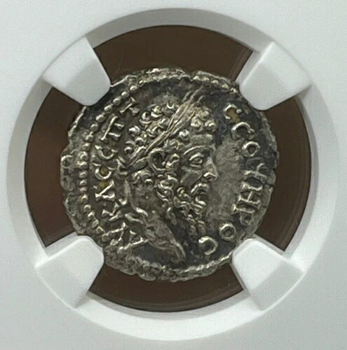 セプティミウス・セウェルス AR ドラクマ銀貨 ローマ時代 193-211年 NGC チョイス XF