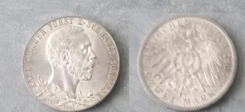 シュヴァルツブルク 1905年 (ドイツ) 銀貨 2マルク、NICE、希少