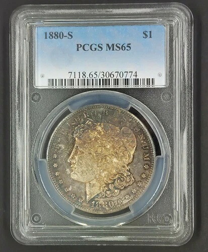 1880-S モルガン銀貨 トーン PCGS MS65 C0049