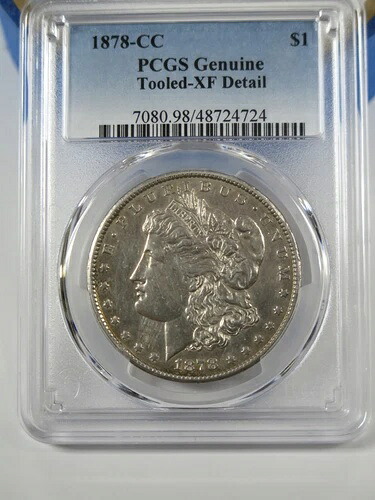 1878-CC モルガン銀貨 PCGS ツールド XF ディテール 美しいコイン 希少な日付
