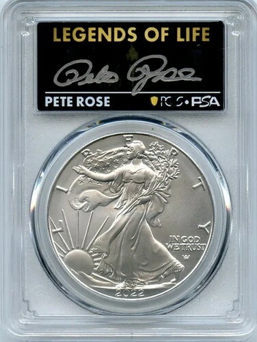 2022 ASE $1 PCGS MS70 FS レジェンド・オブ・ライフ ピート・ローズ 直筆サイン/シグネチャー レッズ MLB 121,550円