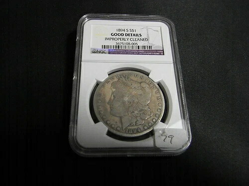 1894年S NGCモルガン銀貨認定品 良好な詳細