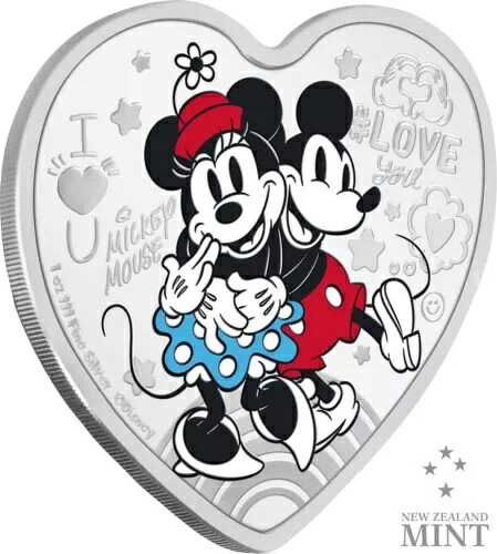 2ドル ディズニー ミッキー＆ミニーマウス ウィズ ラブ ニウエ 1オンス シルバー PP 2021｜WORLD RESOURCE【KING店】