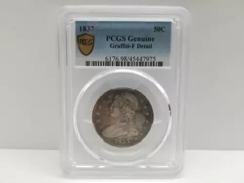 1837年 キャップドバスト ハーフダラー 50セント PCGS 純正 F ディテール グラフィティアルバム トーニング 121,550円
