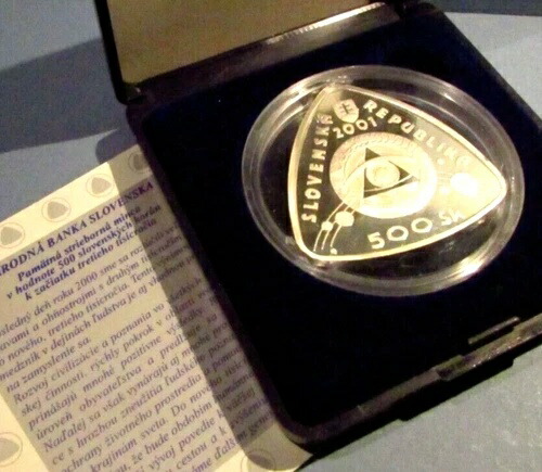 2001年 スロバキア 500 SK コルナ 新千年紀 銀貨 プルーフコイン チェコ共和国