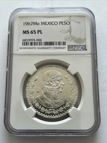 1967年 メキシコ シルバー 1ペソ NGC MS65 PL & スポットレス レア * ??Coinguyz??｜WORLD RESOURCE【KING店】