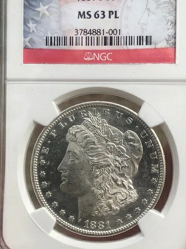 1881 S モーガン NGC MS 63 PL