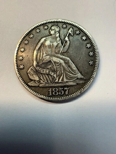1857年 アメリカ 着席型自由の女神像 ハーフドル XF c0138｜WORLD RESOURCE【KING店】