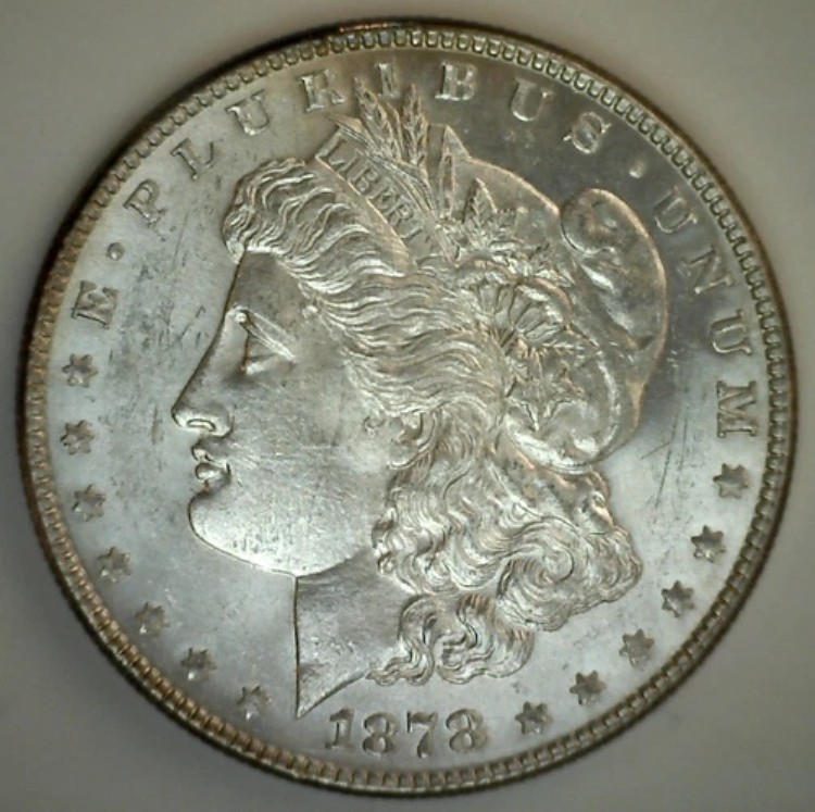 1878年モルガン銀貨 BU 7 TF 1878年バラエティ未流通1ドルコインの裏面