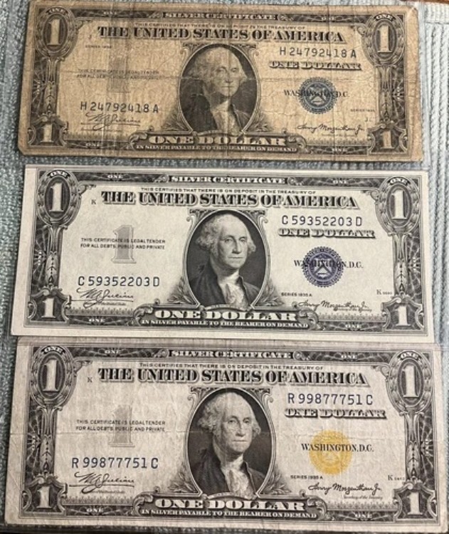 1935 - 1935 H $1シルバー証明書セットにはすべての希少な種類が含まれています