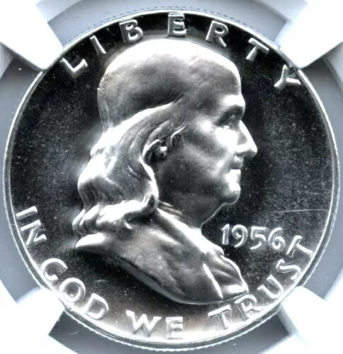 1956年タイプ2フランクリンハーフダラー、NGC PF69