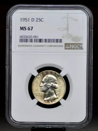 1951-D NGC MS67 ワシントン クォーター [061DUD]