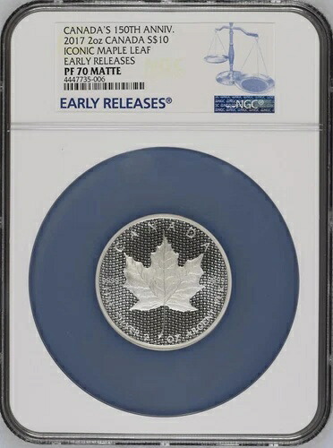2017年 カナダ S$10 2オンス 150周年記念 シルバー アイコニック メープルリーフ NGC PF70 ER
