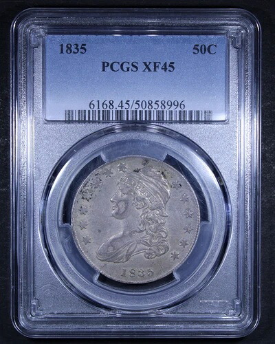 1835 年 キャップド バスト ハーフ ドル - 25 セント PCGS XF45 - 丈夫なコイン!