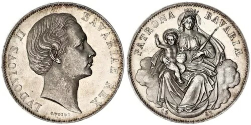 バイエルン・マドンネンタール 1867年 ルートヴィヒ2世 Xf-Bu 、研磨スタンプ124144｜WORLD RESOURCE【KING店】