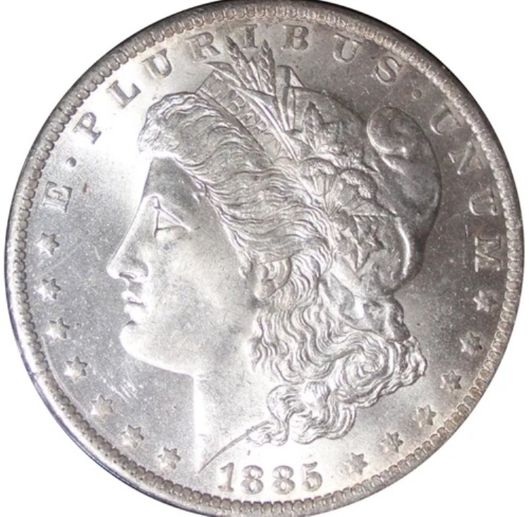 1885-O MS64 モルガン・ダラー、PCGS 9052713、CAC、第1世代ラトラーホルダー。素晴らしい！