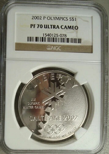 2002年ソルトレイクシティオリンピック シルバーダラー NGC PF70??完璧な品質??