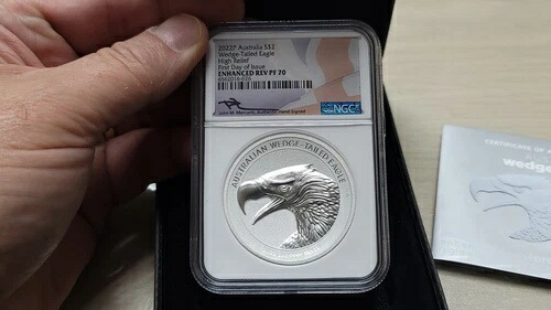 2022年 P オーストラリア 2オンス 銀貨 2ドル ウェッジテール NGC エンハンスド Rev. PR70 ハイレリーフ