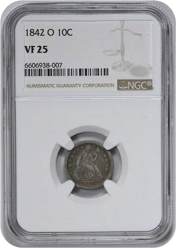 1842-O 自由の女神像銀貨 VF25 NGC