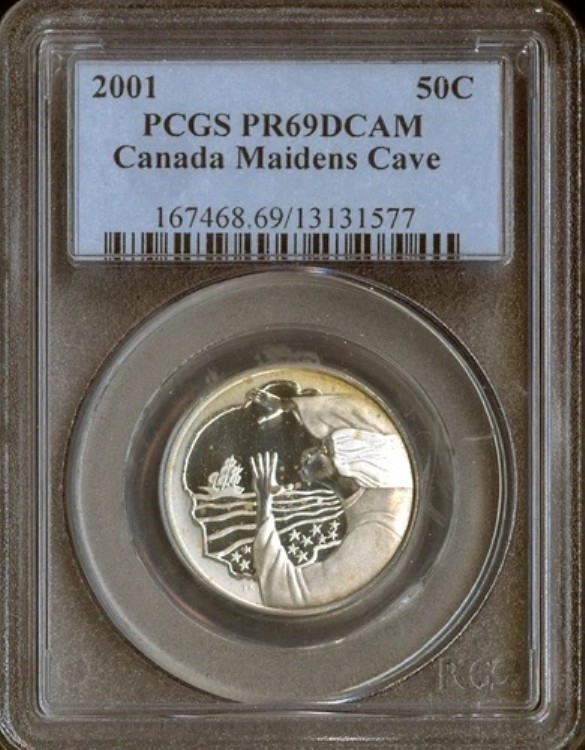 2000年カナダ50セントメイデンズケイブシルバー50C PCGS PR69 DCAM - 品質