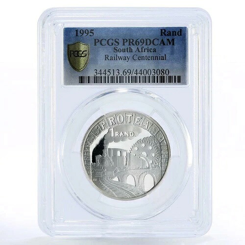 南アフリカ 1ランド 国鉄 鉄道 列車 PR69 PCGS 銀貨 1995年