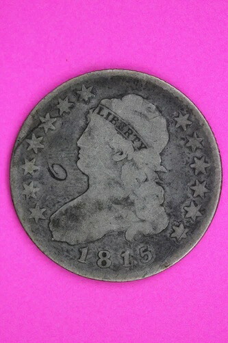 1815年 バストキャップクォーター自由の女神 本物・正真正銘のコイン 1424