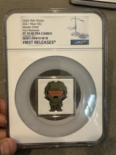 2021年 ニウエ チビ HALO - マスターチーフ 1オンス シルバー プルーフコイン NGC PF70 UC FR 121,000円
