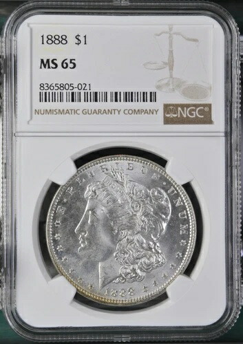 1888年モルガン銀貨 - NGC MS65