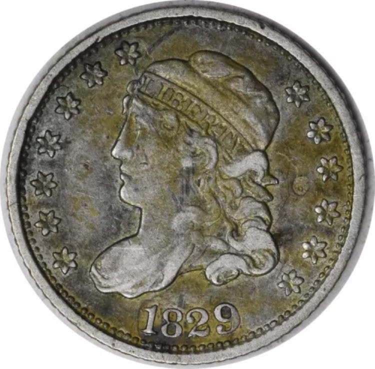 1829年 胸像 シルバー ハーフダイム チョイス EF 未認定 #105