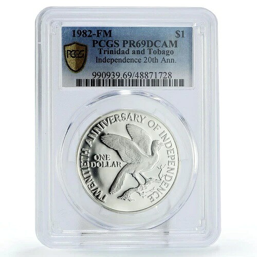 トリニダード・トバゴ 1ドル 独立記念鳥 KM-34a PR69 PCGS 銀貨 1981年｜WORLD RESOURCE【KING店】
