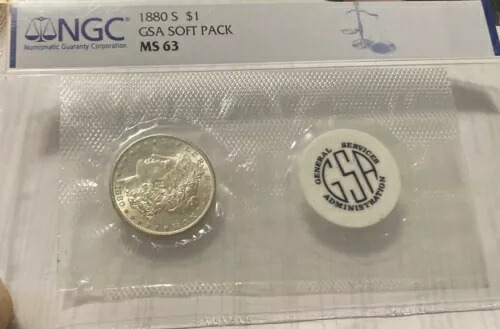 1880-S GSA ソフトパック NGC MS63 モルガン銀貨