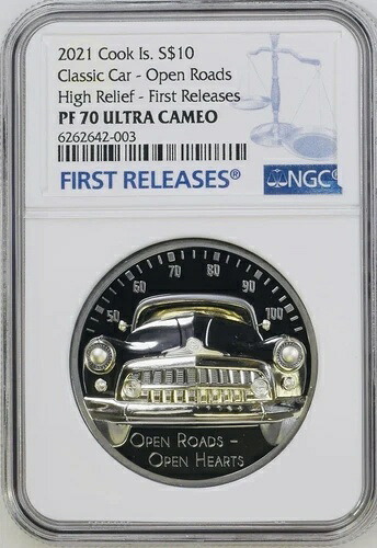 2021 クラシックカー オープンロード オープンハーツ クックイズ 2オンス .999 NGC PF70 FR ミント 999!