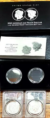 2023 S リビア プルーフ モーガン＆ピース 1ドルセット PCGS PR70/69 FS (GOP) Sラベル付き ?