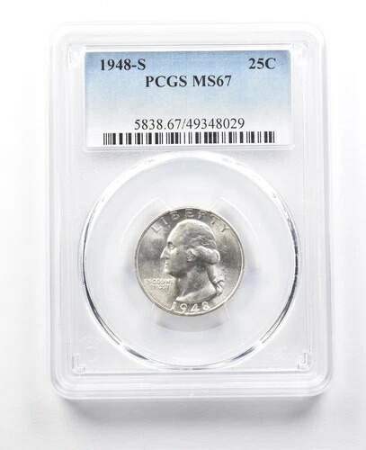 1948-S ワシントン クォーター MS67 PCGS *3068