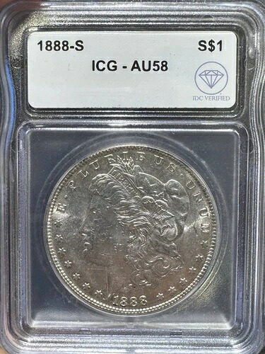 1888年 S モルガン銀貨 ICG AU-58 IDC 検証済み