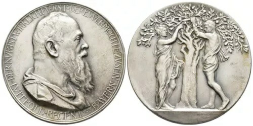 銀メッキ銅メダル バイエルン 1904年 - ルイトポルト皇太子 1886-1912 - XF