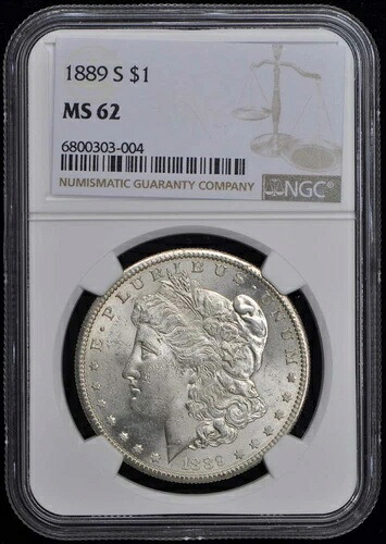 1889-S モルガン・ダラー S$1 NGC MS62
