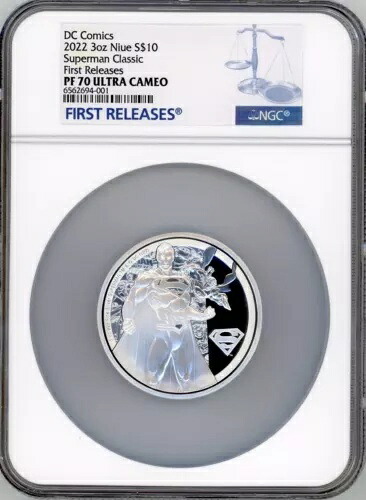 スーパーマン DC コミックス クラシック 3オンス シルバーコイン 2022 ニウエ NGC PF70 UC 初リリース