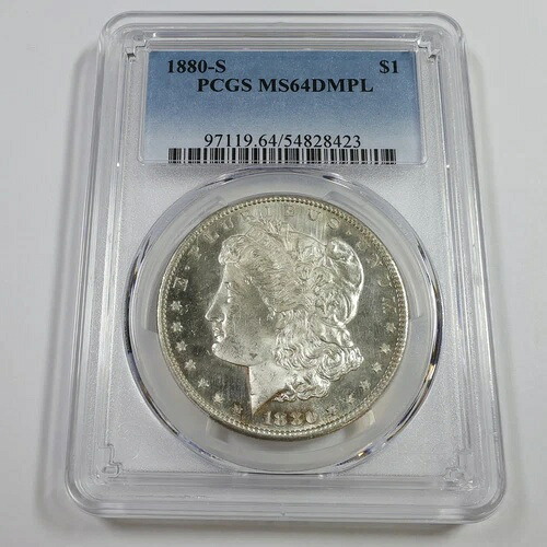 1880 S PCGS MS64 DMPL - 銀製モルガンドル 1ドル 米国コイン #54846A