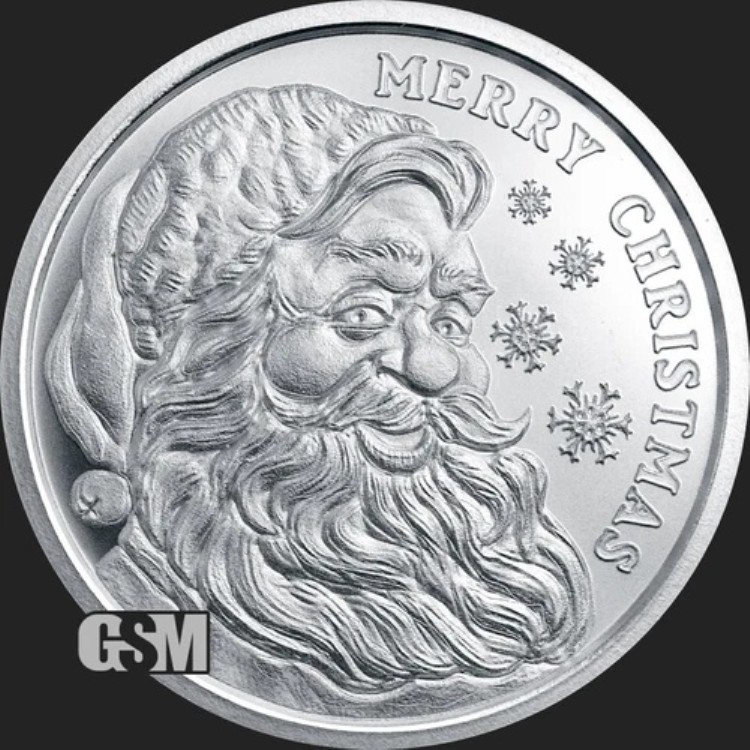 メリークリスマス サンタクロース 2024 1オンス シルバー BU ラウンド .999 カプセル入り 10個セット
