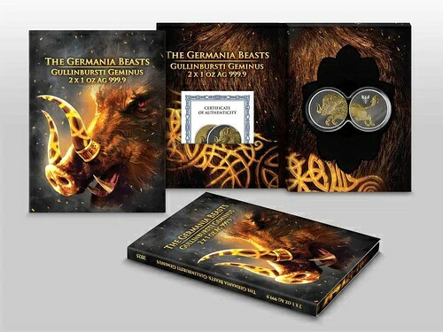 Germania Beasts: Gullinbursti Geminus 2&times;1オンス シルバー BU コイン セット｜WORLD RESOURCE【KING店】