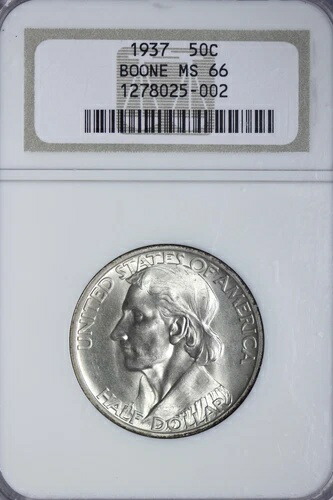 GEM BU 1937 ダニエル・ブーン ハーフダラー NGC MS66 ZTNCK