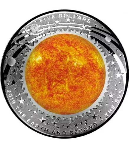 太陽、地球、そしてその先 ドーム型シルバープルーフ 限定版 1オンス 5ドルコインシリーズ
