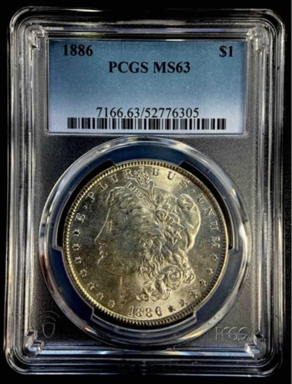 アメリカン・モルガナライザー・シルバーコイン 1886 MS-63 PCGS / 82