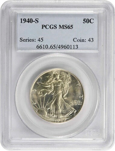 1940年代ウォーキング・リバティ・シルバー・ハーフドル MS65 PCGS