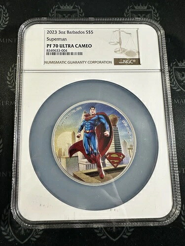 2023年 バルバドス 3オンス シルバー スーパーマン NGC PF70 ウルトラカメオ 発行枚数わずか150枚