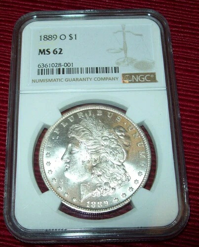 1889 O モーガン シルバー ドル コイン NGC MS 62 認定 .900 シルバー コイン $1