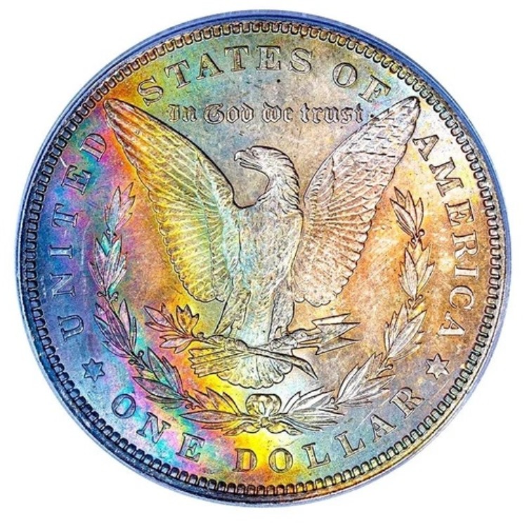 1898-P PCGS MS63 モーガンドル 希少な鮮やかなレインボートーンの標本（ビデオ）